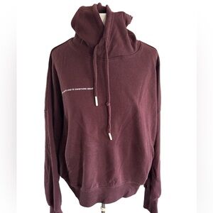 SAGE Burgundy Cropped Hoodie with Message on Front
